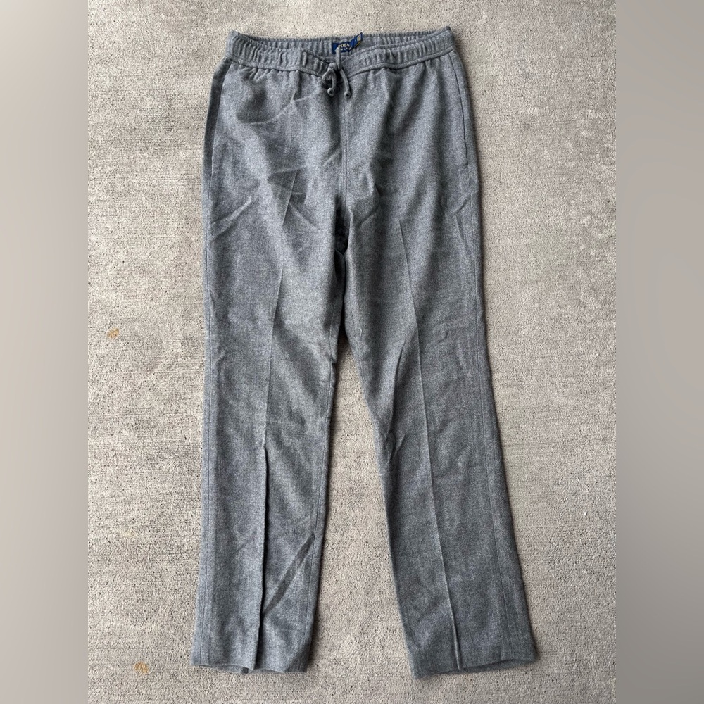 Polo Ralph Lauren grey cashmere wool straight leg trouser pants NWT